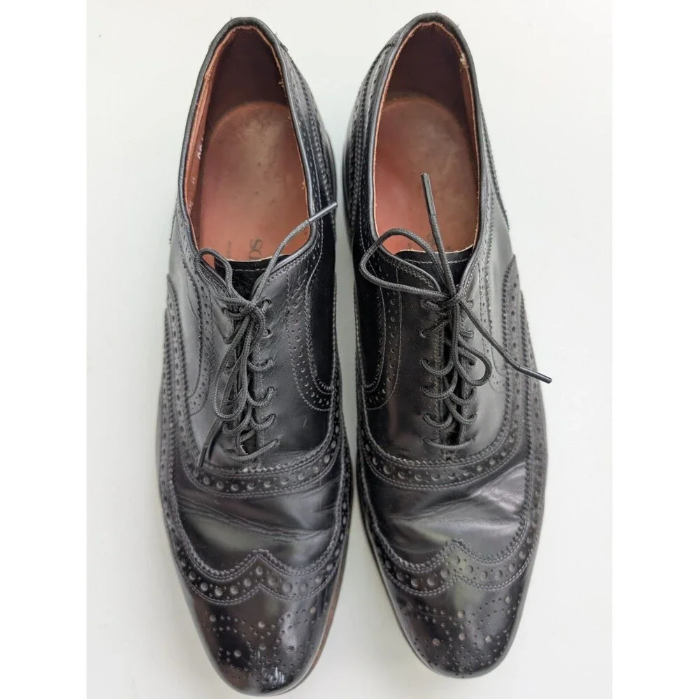 Allen Edmonds McAllister Wingtip Oxford Black Leather USA 10.5 C Dress Shoes